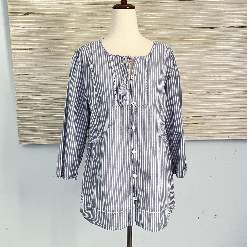 J.Jill 100% cotton peasant blouse size S - Picture 6 of 11